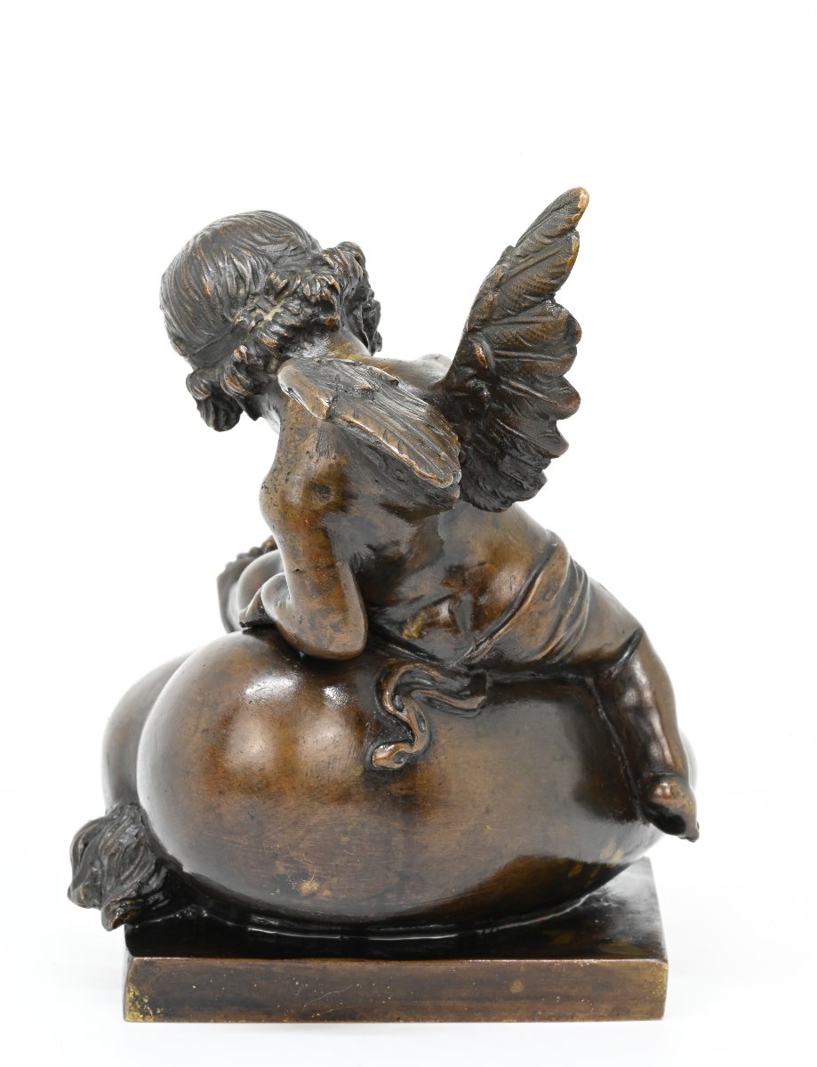 Antonio Pandiani - Putto su Cuore Trafitto - Italia Fine XIX Secolo-photo-3